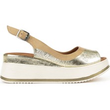 Ziya, Kadın Hakiki Deri Dolgu Topuk Sandalet 151992Z50020 Bej