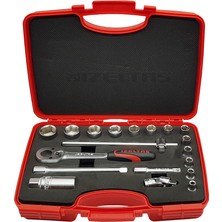 Izeltaş 1110 00 6019 3/8'' Altı Köşe Lokma Anahtar Takımı 19 Parça