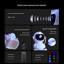 Yhy-07 Uzaktan Kumandalı Astronot Projektör Gece Lambası Bluetooth Hoparlör