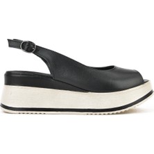 Ziya, Kadın Hakiki Deri Topuklu Sandalet 151992Z50000 Siyah