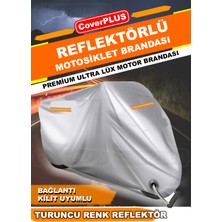Sym Jet 4 125 Branda Motosiklet Brandası Motor Branda Turuncu Reflektörlü-Gri