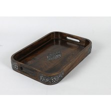 Ahşap Dikdörtgen Tepsi 34X23X4,5 Cm.