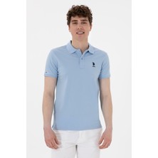 U.S. Polo Assn. Erkek Slim Fit Polo Yaka Açık Mavi Basic Tişört 50298011-VR003