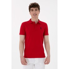U.S. Polo Assn. Erkek Slim Fit Polo Yaka Kırmızı Basic Tişört 50298011-VR030