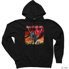 Iron Maiden Turk Siyah Fermuarlı Kapşonlu Sweatshirt