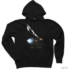 Metallica James Lighting Siyah Fermuarlı Kapşonlu Sweatshirt