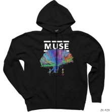 Muse The 2nd Law Siyah Fermuarlı Kapşonlu Sweatshirt