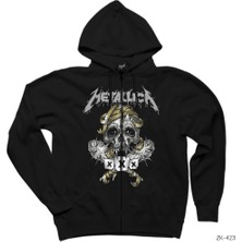 Metallica Xxx Siyah Fermuarlı Kapşonlu Sweatshirt