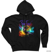 Pink Floyd Smoke Siyah Fermuarlı Kapşonlu Sweatshirt