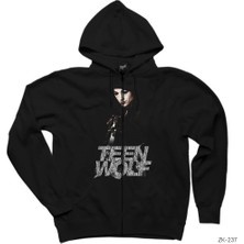 Teen Wolf Allison Siyah Fermuarlı Kapşonlu Sweatshirt