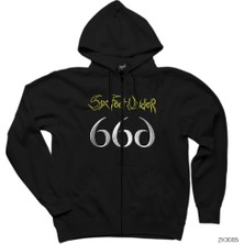 Six Feet Under 666 Siyah Fermuarlı Kapşonlu Sweatshirt