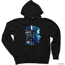 13 Reasons Why Clay Jensen Siyah Fermuarlı Kapşonlu Sweatshirt