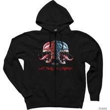 Venom 2 Vs To Siyah Fermuarlı Kapşonlu Sweatshirt