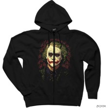 Joker Hahaha Siyah Fermuarlı Kapşonlu Sweatshirt