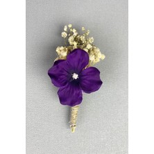 Hayalperest Boncuk Ortancalı Cipsolu Damat Yaka Çiçeği