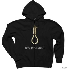 Joy Division Hang Siyah Fermuarlı Kapşonlu Sweatshirt