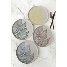 Keramika Leaf Harmony Nordıc Pasta Tabağı 22 cm 4 Adet / 22974-77