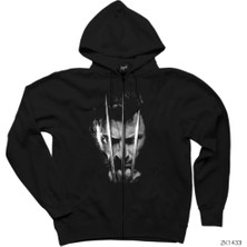 Wolverine Siyah Fermuarlı Kapşonlu Sweatshirt