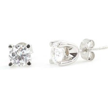 Nusret Takı Gümüş 0,8 Crt Tektaş Küpe