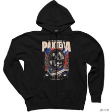 Pantera 20TH Anniversary Siyah Fermuarlı Kapşonlu Sweatshirt
