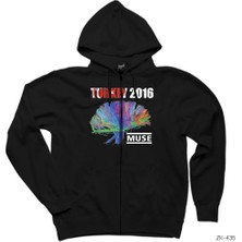 Muse Türkiye 2016 Siyah Fermuarlı Kapşonlu Sweatshirt