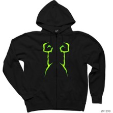 World Of Warcraft Legion Demon Hunter Siyah Fermuarlı Kapşonlu Sweatshirt