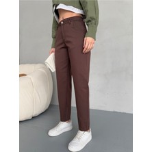 Alanora Yüksek Bel Likralı Esnek Mom Pantolon