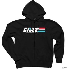 Gı Joe Siyah Fermuarlı Kapşonlu Sweatshirt