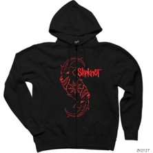 Slipknot Goat Logo Siyah Fermuarlı Kapşonlu Sweatshirt