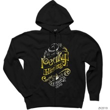 Peaky Blinders Vintage Siyah Fermuarlı Kapşonlu Sweatshirt