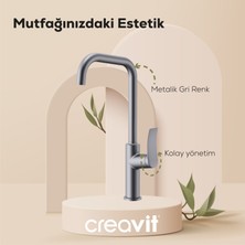 Lua Şelale Mutfak Armatürü Metalik Gri