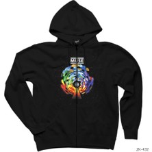 Muse The Resistance Cover Siyah Fermuarlı Kapşonlu Sweatshirt