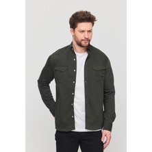 YXC Trend Maker Erkek Mint Slim Fit Dar Kalıp Pamuklu Kot Gömlek