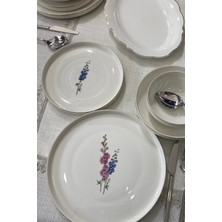 Caelestia Modern 24 Parça 6 Kişilik Çiçek Motifli Porselen Yemek Takımı
