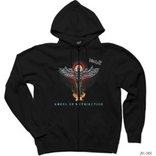 Judas Priest Angel Of Retribution Siyah Fermuarlı Kapşonlu Sweatshirt