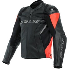 Daınese Ceket Racıng 4 Leather Jacket/black/fluo-Red