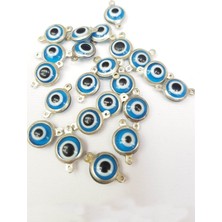 Hayalperest Boncuk Gümüş Metalli Nazar Boncuklu Kolye Ucu