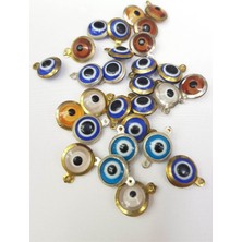 Hayalperest Boncuk  Yuvarlak Mavi Nazar Boncuklu Kolye Ucu