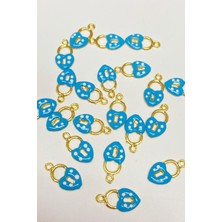 Hayalperest Boncuk Mavi Kalp Model Kolye Ucu 1 Adet