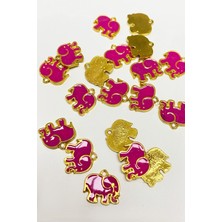 Hayalperest Boncuk Fuşya Fil Şekil Nazar Boncuklu Kolye Ucu 1 Adet