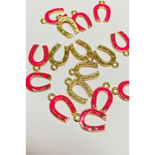 Hayalperest Boncuk Fuşya Nal Şekli Kolye Ucu 1 Adet