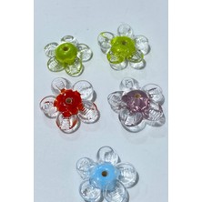 Hayalperest Boncuk Rengarenk Murano Cam Boncuk Çiçek 1 Adet