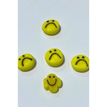 Hayalperest Boncuk Sarı Murano Yapımı Cam Boncuk Emoji 1 Adet