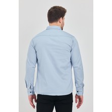 YXC Trend Maker Erkek Mint Slim Fit Dar Kalıp Pamuklu Kot Gömlek