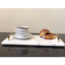 Doğal Mermer Sunum Tepsisi Sarı Kare Kulp 20X30CM MRM0180