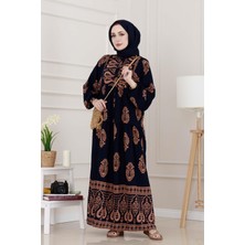 Yarım Düğmeli Robalı Amine Elbise-Vizon