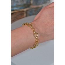 Kadın Çelik Gold Bileklik