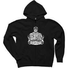 Gta All The Street Tattooed Man Siyah Fermuarlı Kapşonlu Sweatshirt