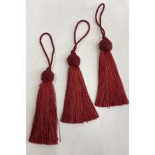 Hayalperest Boncuk Bordo Topuzlu Tekli Püskül 12 cm 1 Adet