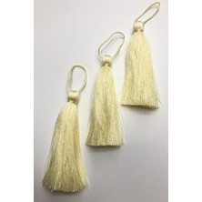 Hayalperest Boncuk Koyu Krem Tekli  Püskül 10CM  1 Adet